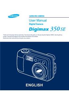 Samsung Digimax 350 SE manual. Camera Instructions.